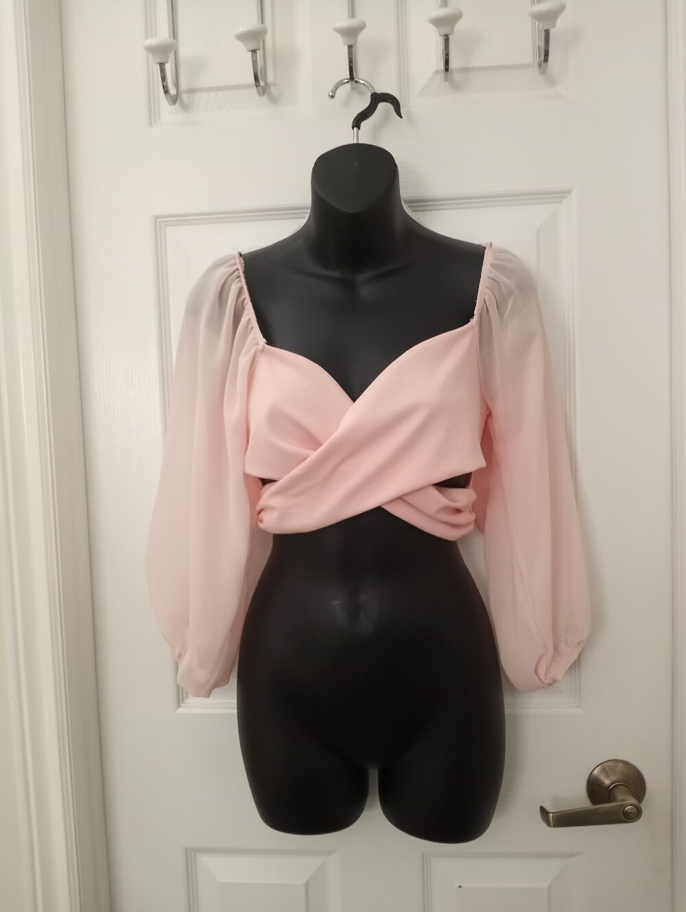 Vintage 90s TOP 10 USA cropped Off The Shoulder Blouse